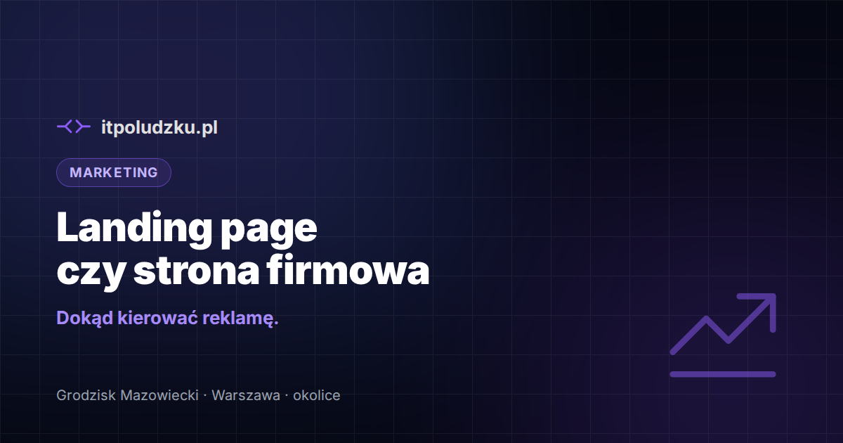 Landing page czy strona firmowa — dokąd kierować reklamę